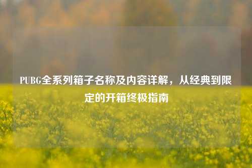 PUBG全系列箱子名称及内容详解，从经典到限定的开箱终极指南