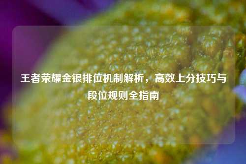 王者荣耀金银排位机制解析，高效上分技巧与段位规则全指南