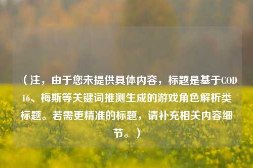 （注，由于您未提供具体内容，标题是基于COD16、梅斯等关键词推测生成的游戏角色解析类标题。若需更精准的标题，请补充相关内容细节。）