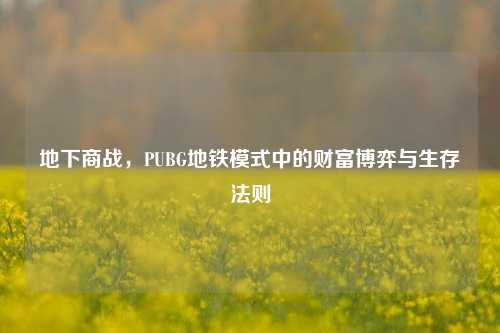 地下商战，PUBG地铁模式中的财富博弈与生存法则