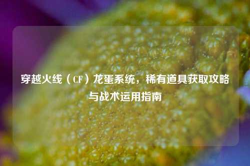 穿越火线（CF）龙蛋系统，稀有道具获取攻略与战术运用指南