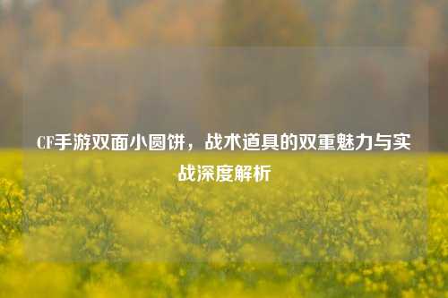 CF手游双面小圆饼，战术道具的双重魅力与实战深度解析