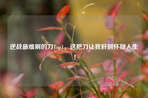 逆战最难刷的刀Top1，这把刀让我肝到怀疑人生！