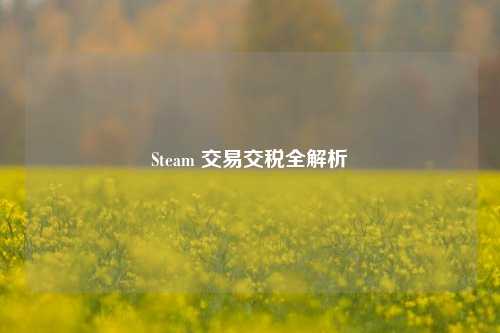 Steam 交易交税全解析