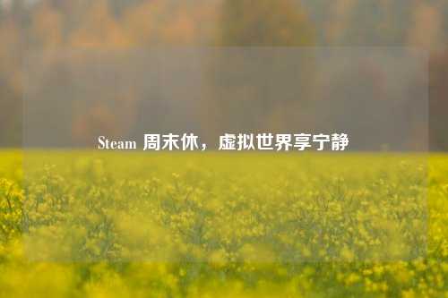 Steam 周末休，虚拟世界享宁静