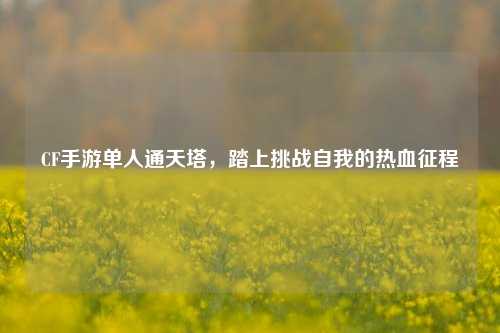 CF手游单人通天塔，踏上挑战自我的热血征程