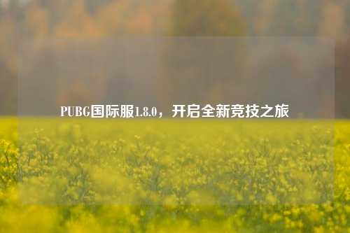 PUBG国际服1.8.0，开启全新竞技之旅