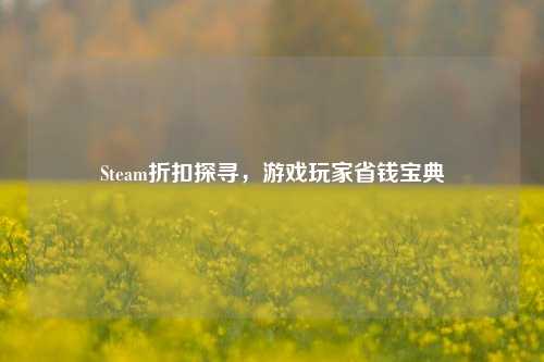 Steam折扣探寻，游戏玩家省钱宝典