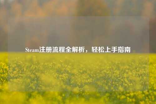 Steam注册流程全解析，轻松上手指南