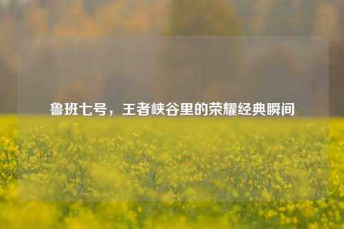 鲁班七号，王者峡谷里的荣耀经典瞬间