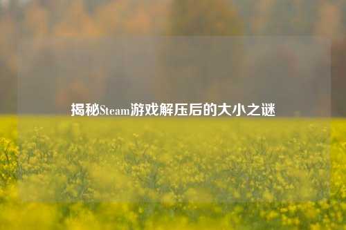 揭秘Steam游戏解压后的大小之谜
