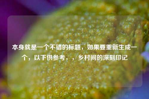 本身就是一个不错的标题,如果要重新生成一个,以下供参考,,乡村间的深刻印记