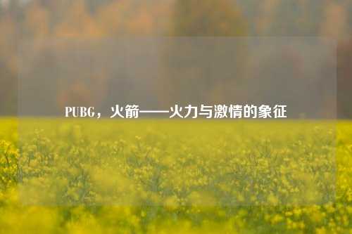 PUBG,火箭——火力与 *** 的象征