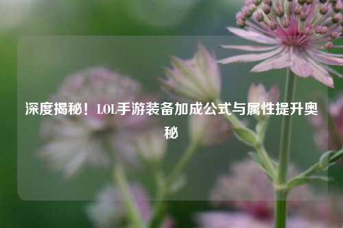 深度揭秘！LOL手游装备加成公式与属性提升奥秘