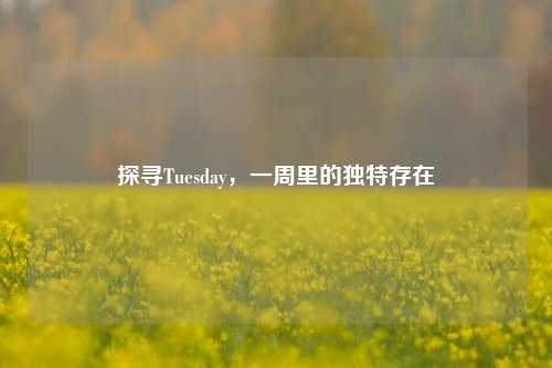 探寻Tuesday,一周里的独特存在