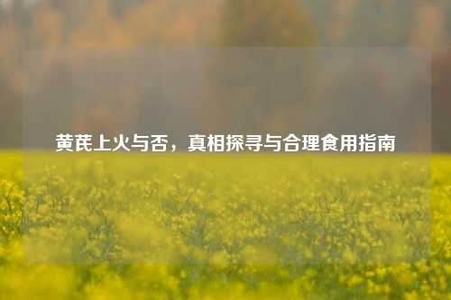 黄芪上火与否，真相探寻与合理食用指南