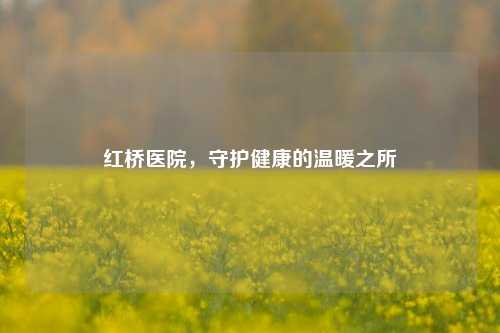 红桥医院，守护健康的温暖之所