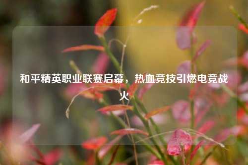 和平精英职业联赛启幕，热血竞技引燃电竞战火