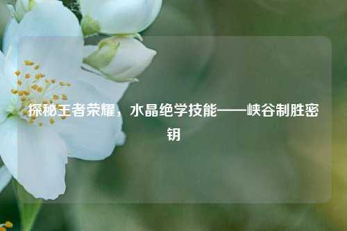 探秘王者荣耀，水晶绝学技能——峡谷制胜密钥