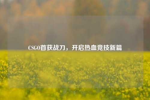 CSGO首获战刀，开启热血竞技新篇