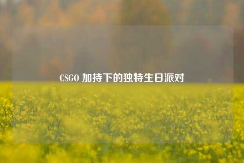 CSGO 加持下的独特生日派对
