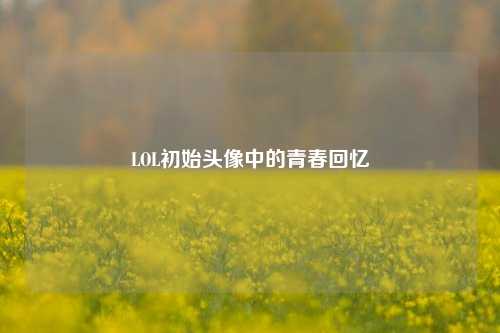 LOL初始头像中的青春回忆