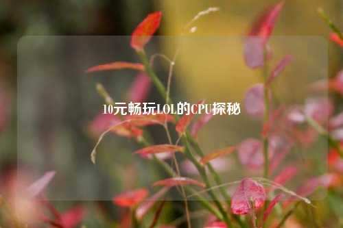 10元畅玩LOL的CPU探秘