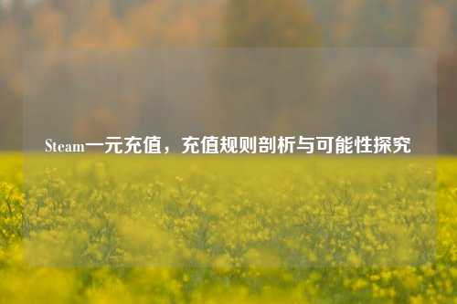 Steam一元充值，充值规则剖析与可能性探究