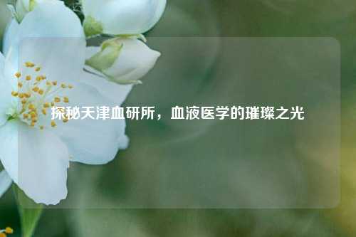 探秘天津血研所，血液医学的璀璨之光