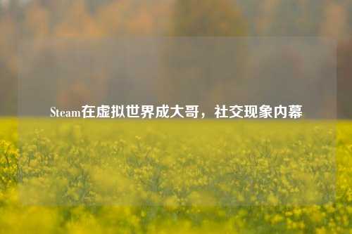 Steam在虚拟世界成大哥，社交现象内幕