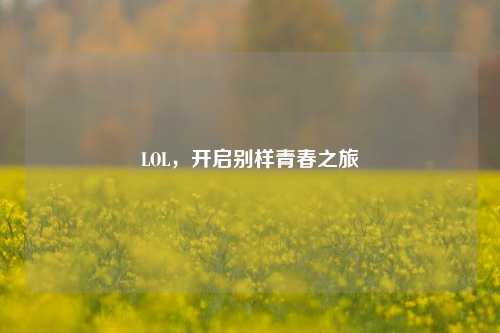 LOL,开启别样青春之旅