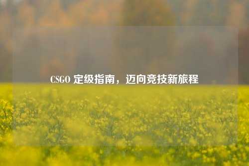 CSGO 定级指南，迈向竞技新旅程