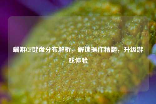 端游CF键盘分布解析,解锁操作精髓,升级游戏体验