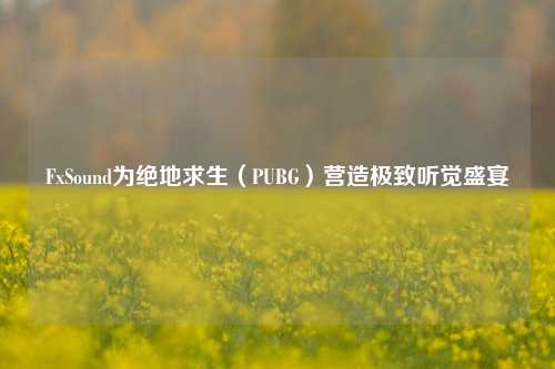 FxSound为绝地求生(PUBG)营造极致听觉盛宴