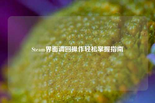 Steam界面调回操作轻松掌握指南