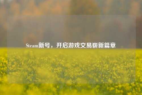 Steam新号,开启游戏交易崭新篇章