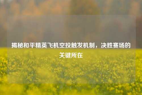揭秘和平精英飞机空投触发机制，决胜赛场的关键所在