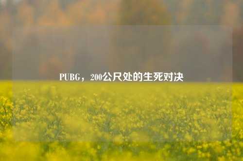 PUBG，200公尺处的生死对决