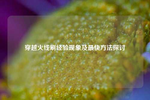 穿越火线刷经验现象及最快 *** 探讨